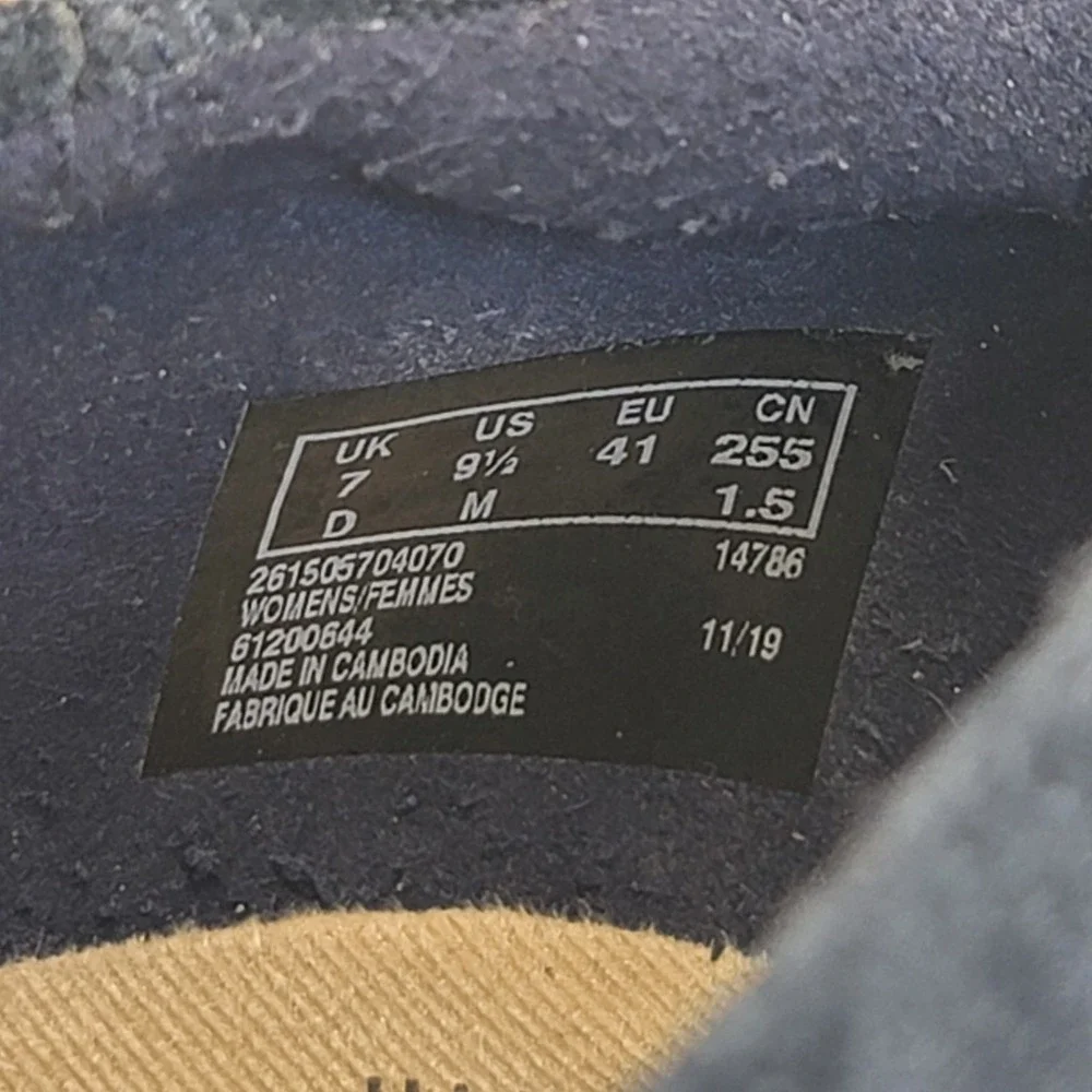 Clarks Collection Danelly Sky Espadrille Slip-Ons Navy Blue Suede US 9.5 M